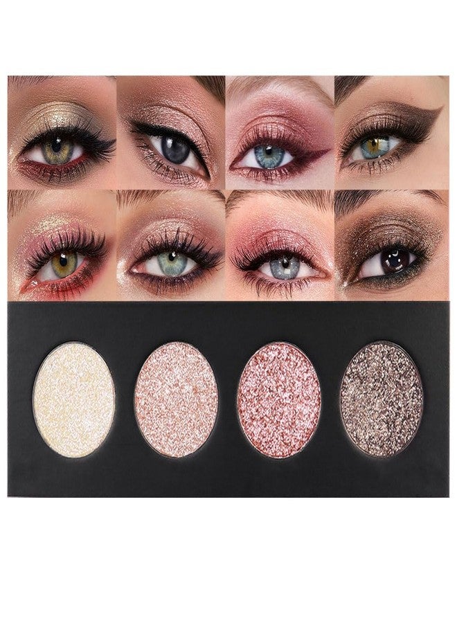 SUAKE 4 Colors Highlight Pink-Purple Eyeshadow Palette, SHANY Cosmetics Shimmer Palette, Cruelty-Free and Vegan Formula, Glitter Eyeshadow for Professional Makeup - Image 1