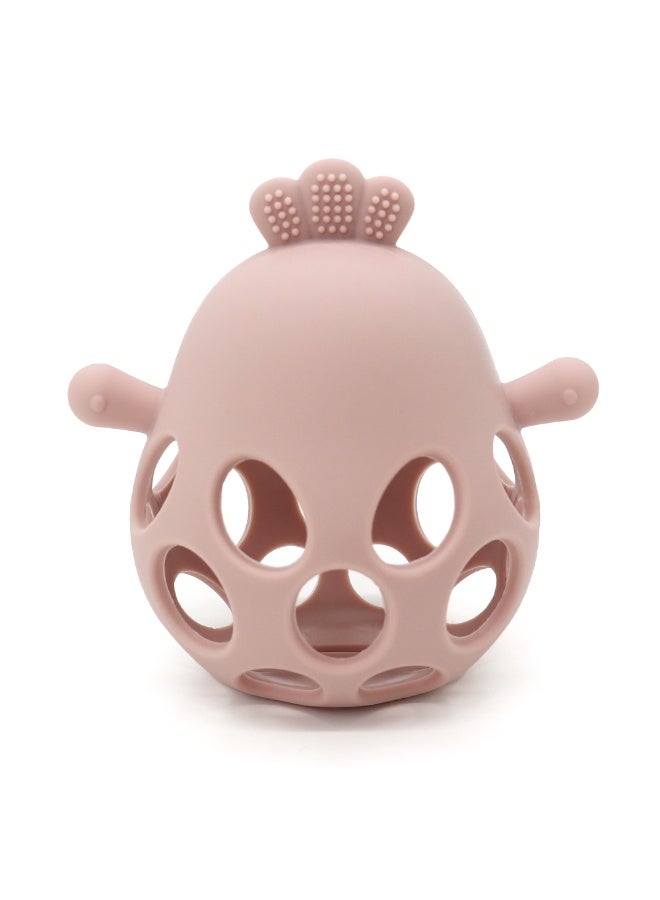 Mini Treasures BPA Free Silicone Baby Chicken Teething Toys| Baby Hand Teether Mitten for Sucking Needs| Baby Chew Toys Hand Pacifier for Soothing Teething Pain Relief - Light Pink - Image 2