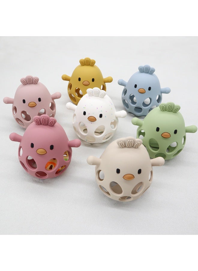 Mini Treasures BPA Free Silicone Baby Chicken Teething Toys| Baby Hand Teether Mitten for Sucking Needs| Baby Chew Toys Hand Pacifier for Soothing Teething Pain Relief - Light Pink - Image 5