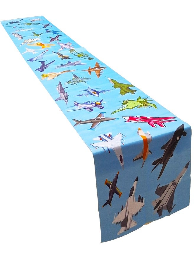 PIBIPAID Fighter Table Runner for Military Airplane Aircraft Fighter Jet Plane Party Favors Supplies Decorations Table Cover - Image 1