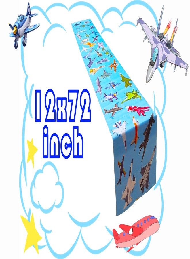 PIBIPAID Fighter Table Runner for Military Airplane Aircraft Fighter Jet Plane Party Favors Supplies Decorations Table Cover - Image 2