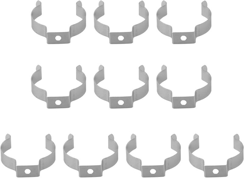 مشابك أدوات فولاذية متينة مقاس 35 ملم فضي عبوة 10 قطع لتخزين المكانس والأنابيب والمجارف في المرآب - Image 4