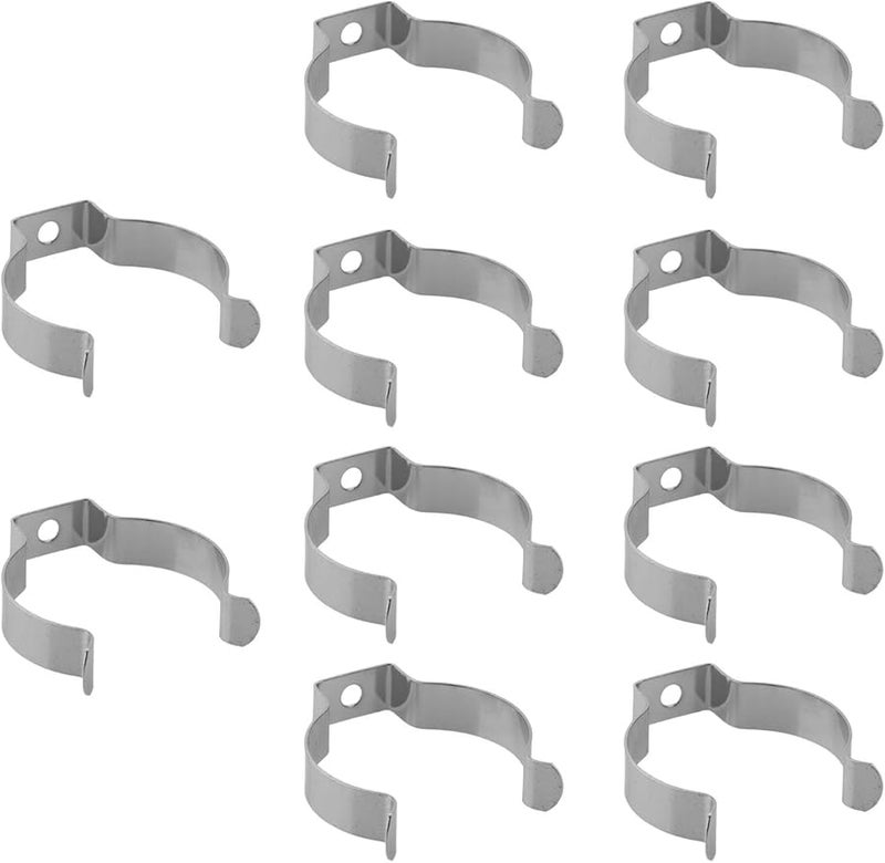 مشابك أدوات فولاذية متينة مقاس 35 ملم فضي عبوة 10 قطع لتخزين المكانس والأنابيب والمجارف في المرآب - Image 2