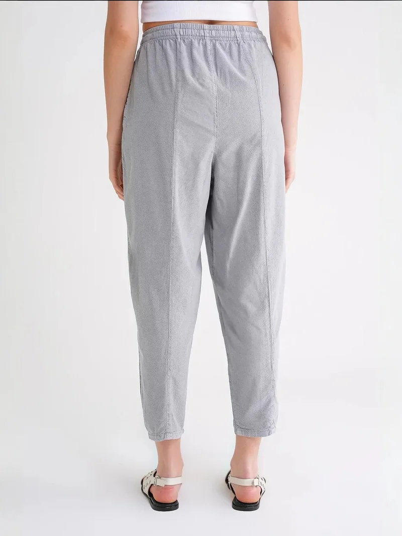 MixRay Grey Mixray Cotton Jogger Pants with Drawstring Waist for Women | Best Price UAE