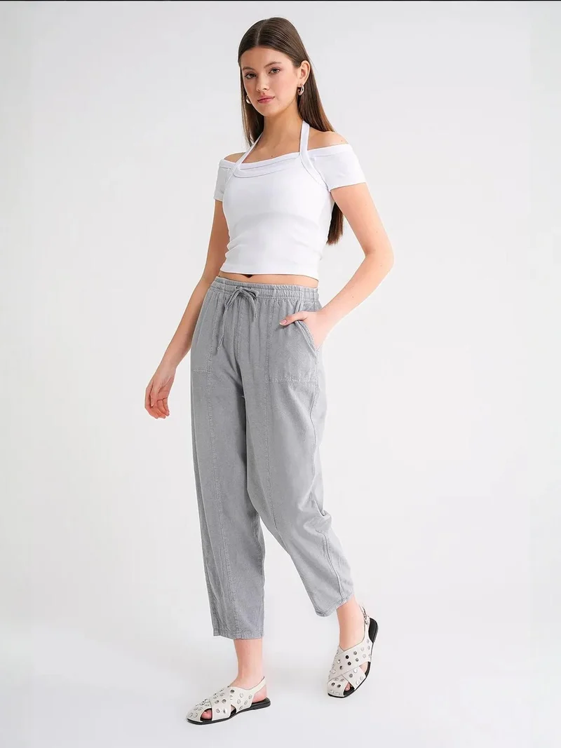MixRay Mixray Cotton Jogger Pants with Drawstring Waist