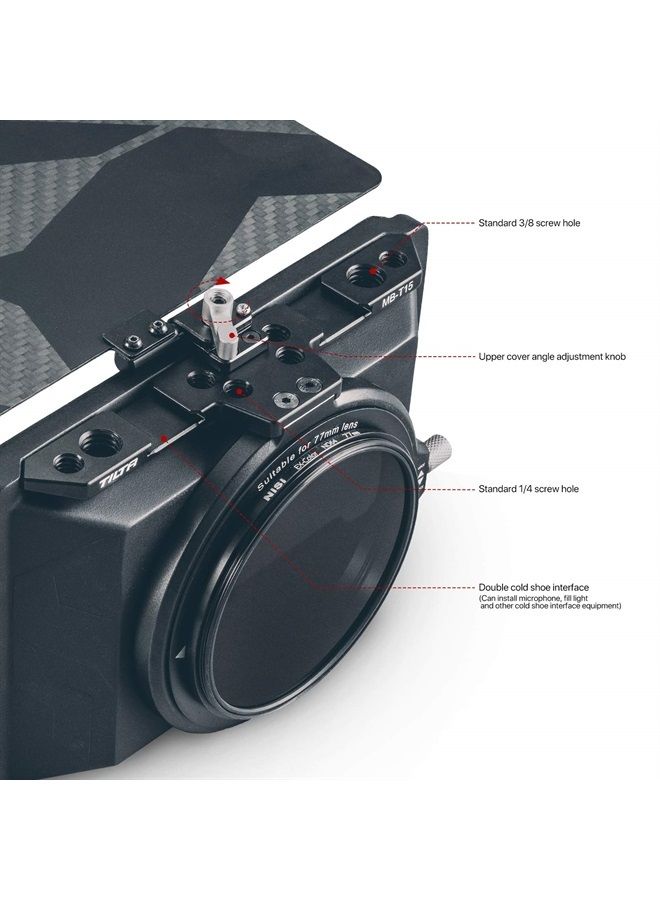 Tilta ing Mini Matte Box - Lightweight Filter Support with Top Flag for DSLR or Small Cine-Style Cameras Lenses | MB-T15  - Image 1