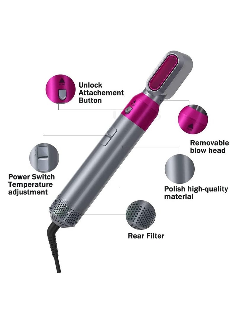 ELTRAZONE 5 In 1 Hair Curler Rotating Hair Dryer Hair Straightener Comb Curling Brush 5 interchangeable barrels, 3 adjustable modes, 30S heating, - Image 3