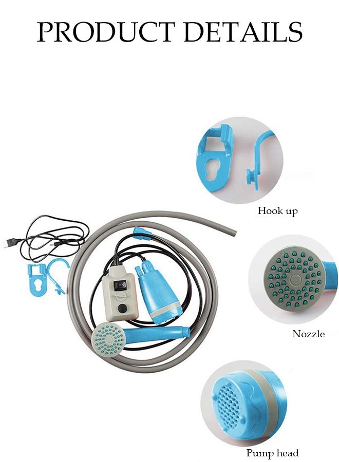 DUNISO Portable Bathroom Shower Set，Outdoor Shower Pump with 20L Bucket,Shower & Head Sprayer，Electric Portable Shower，Detachable and Washable，for Pet, Camping, Hiking, Traveling,Car Washing - Image 5