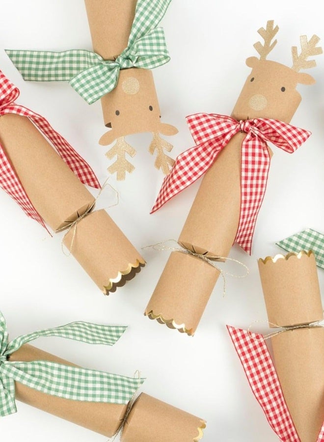Meri Meri Gingham Bow Reindeer Crackers  - Image 2