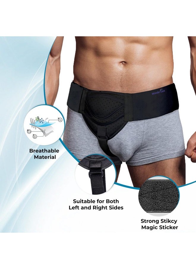 Wonder Care - WC Hernia belt for men inguinal hernia support belt Pain Relief With Removable Compression Pads Groin hernia truss Flexible Adjustable Groin Straps Left or Right inguinal Hernia Truss Brace-S/M - Image 1