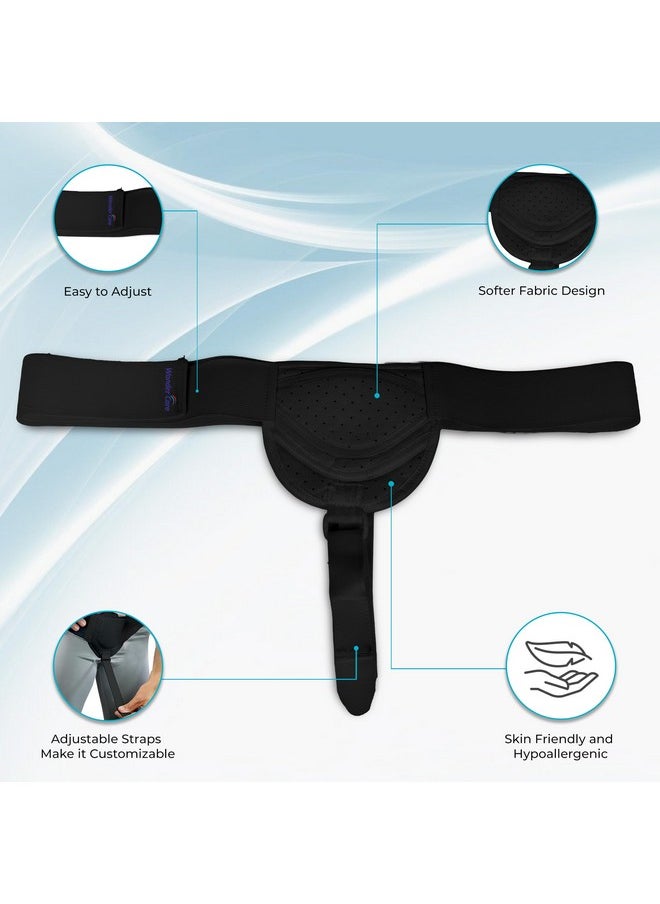 Wonder Care - WC Hernia belt for men inguinal hernia support belt Pain Relief With Removable Compression Pads Groin hernia truss Flexible Adjustable Groin Straps Left or Right inguinal Hernia Truss Brace-S/M - Image 1