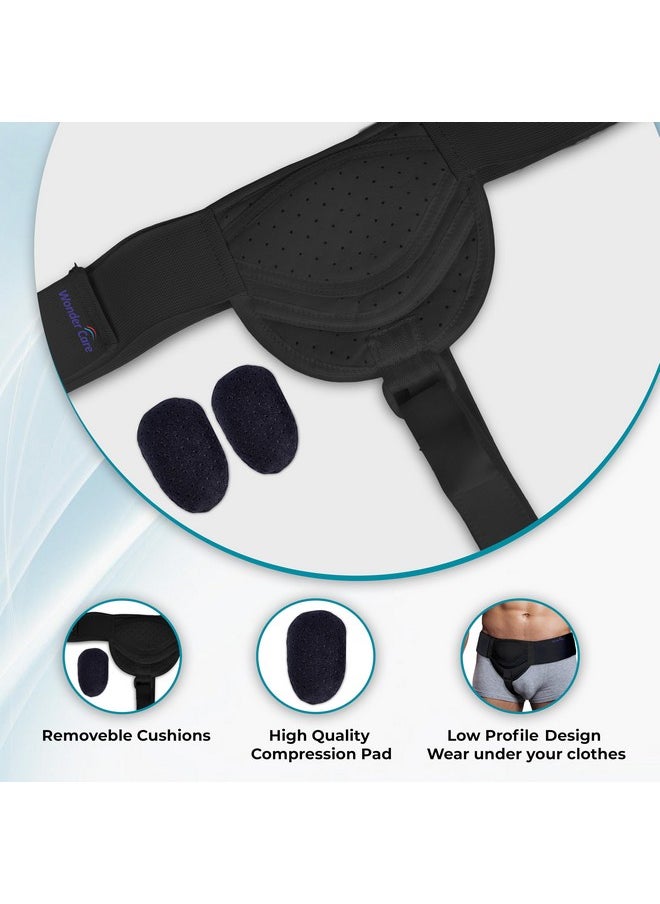 Wonder Care - WC Hernia belt for men inguinal hernia support belt Pain Relief With Removable Compression Pads Groin hernia truss Flexible Adjustable Groin Straps Left or Right inguinal Hernia Truss Brace-S/M - Image 1