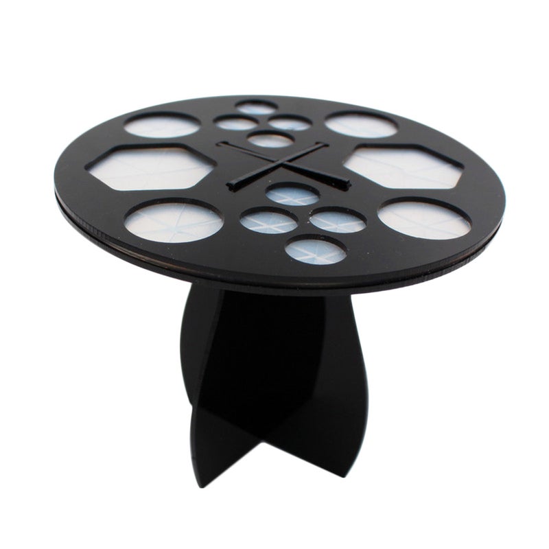 1pc Makeup Brush Holder Round Acrylic Drying Rack Brush Storage Holder Cosmetics Organizer Tools (Black) - Image 1