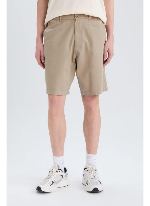 Man Regular Fit Cotton Bermuda