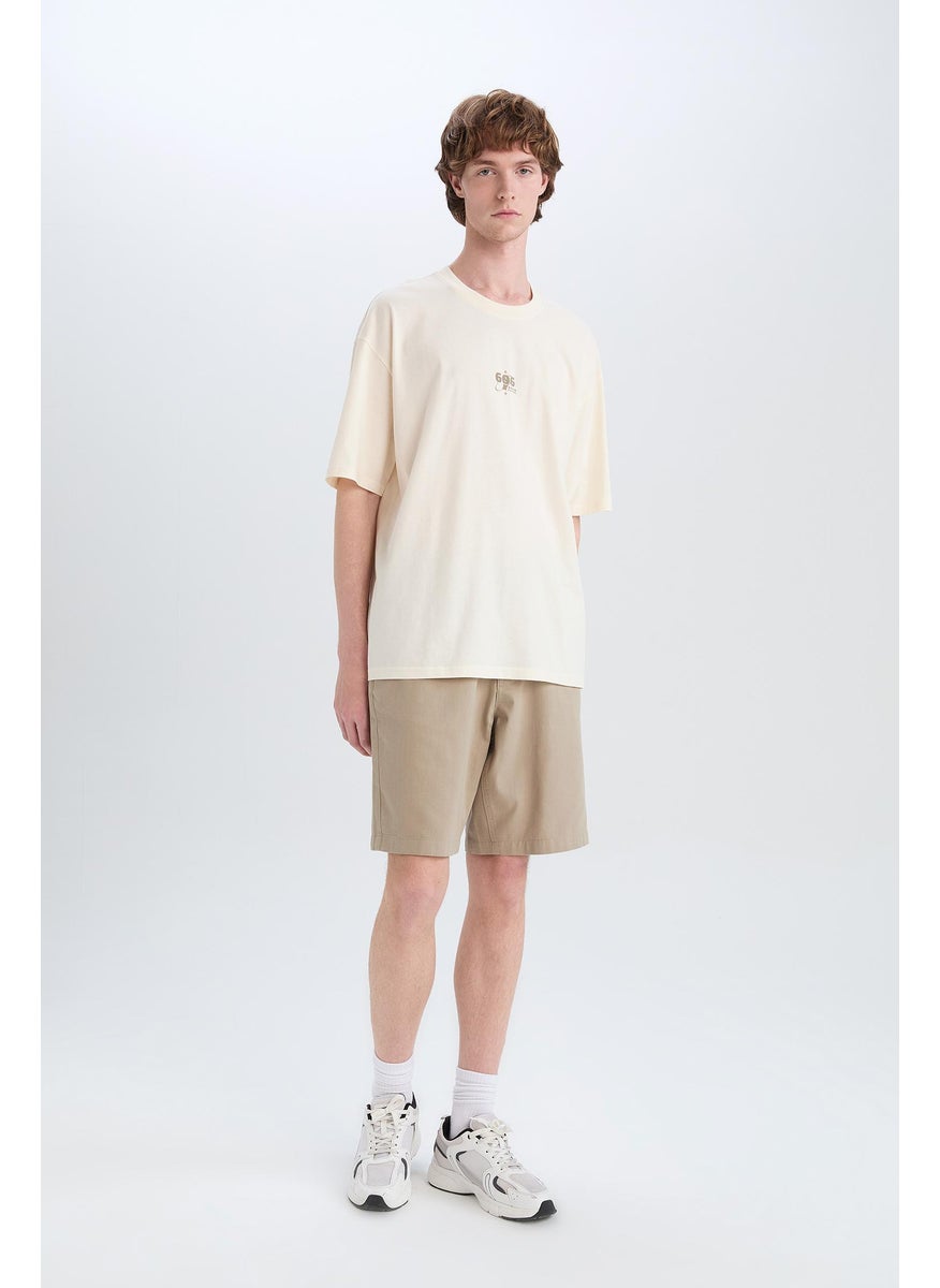 Man Regular Fit Cotton Bermuda