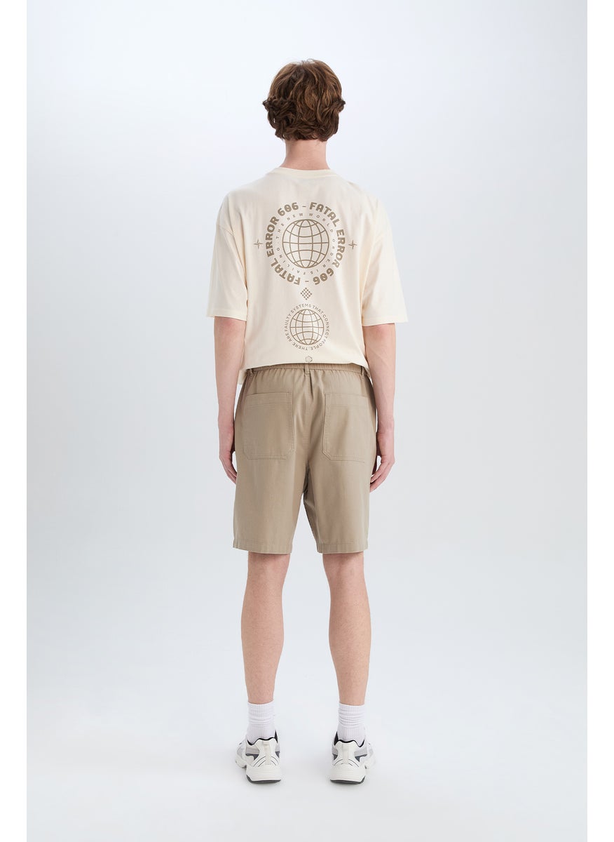 Man Regular Fit Cotton Bermuda