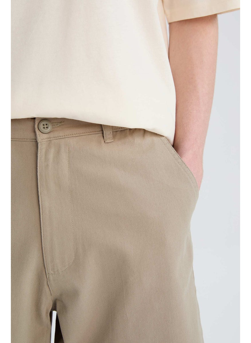 Man Regular Fit Cotton Bermuda