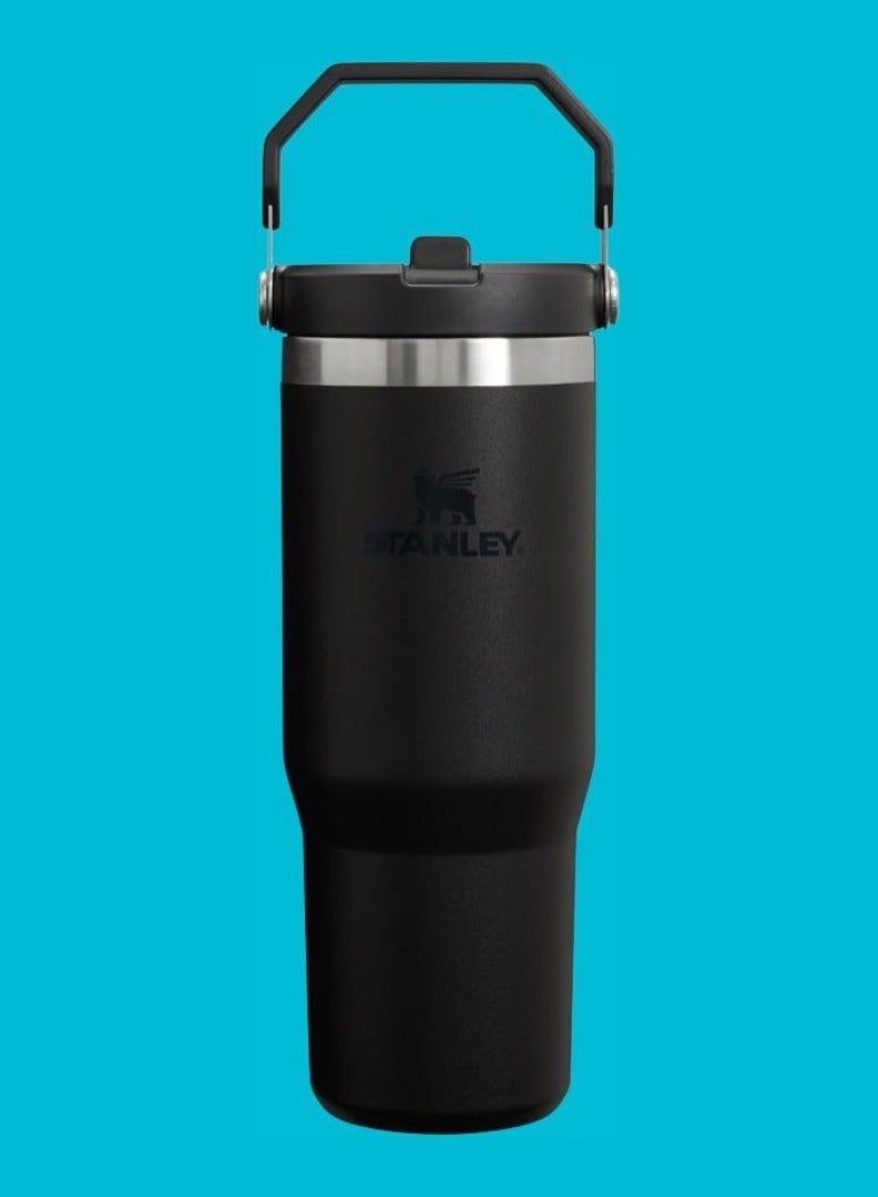 Stanley STANLEY IceFlow Stainless Steel Tumbler with Straw - Vacuum Insulated Water Bottle for Home, Office or Car - Reusable Cup with Leak-Resistant Flip Straw, Keeps Drinks Cold for 12 Hours or Iced for 2 Days, 30 oz Black  - Image 1