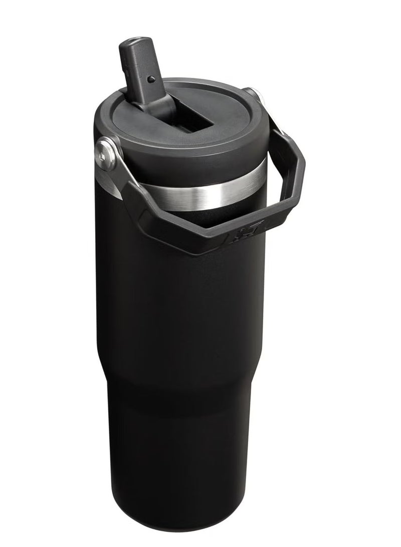 Stanley STANLEY IceFlow Stainless Steel Tumbler with Straw - Vacuum Insulated Water Bottle for Home, Office or Car - Reusable Cup with Leak-Resistant Flip Straw, Keeps Drinks Cold for 12 Hours or Iced for 2 Days, 30 oz Black  - Image 2