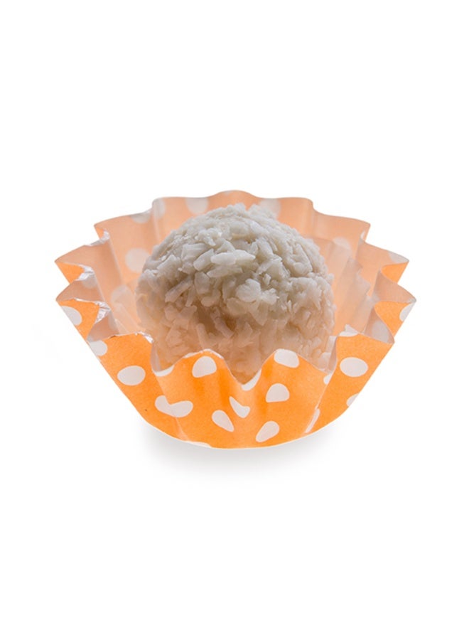 Restaurantware أكواب خبز ورقية مميزة سعة 0.4 أونصة: أكواب خبز ورقية صغيرة ذات حواف مثنية مثالية للمافن، الكعك الصغير أو الوجبات الخفيفة الصغيرة - تصميم نقاط بولكا برتقالية ساخنة - قابلة للتخلص - 200 قطعة - Image 2