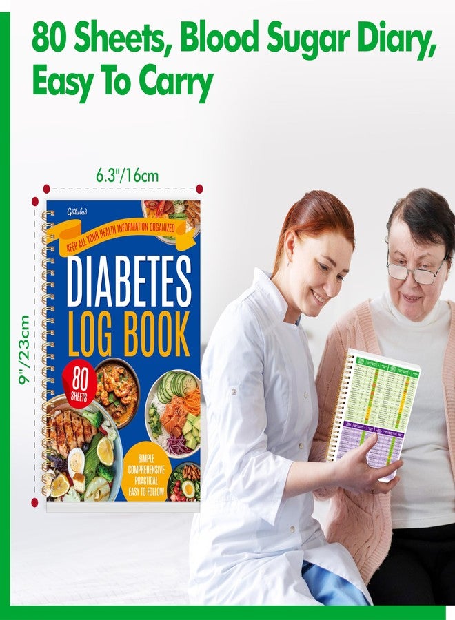 Gethelud Diabetes Log Book, 80 Sheets Food & Blood Sugar Track Journal Spiral Bound Notebook for Types 1 & 2 Diabetics, Attached Diabetes Food List for BG Control & Meal Plan - Image 2
