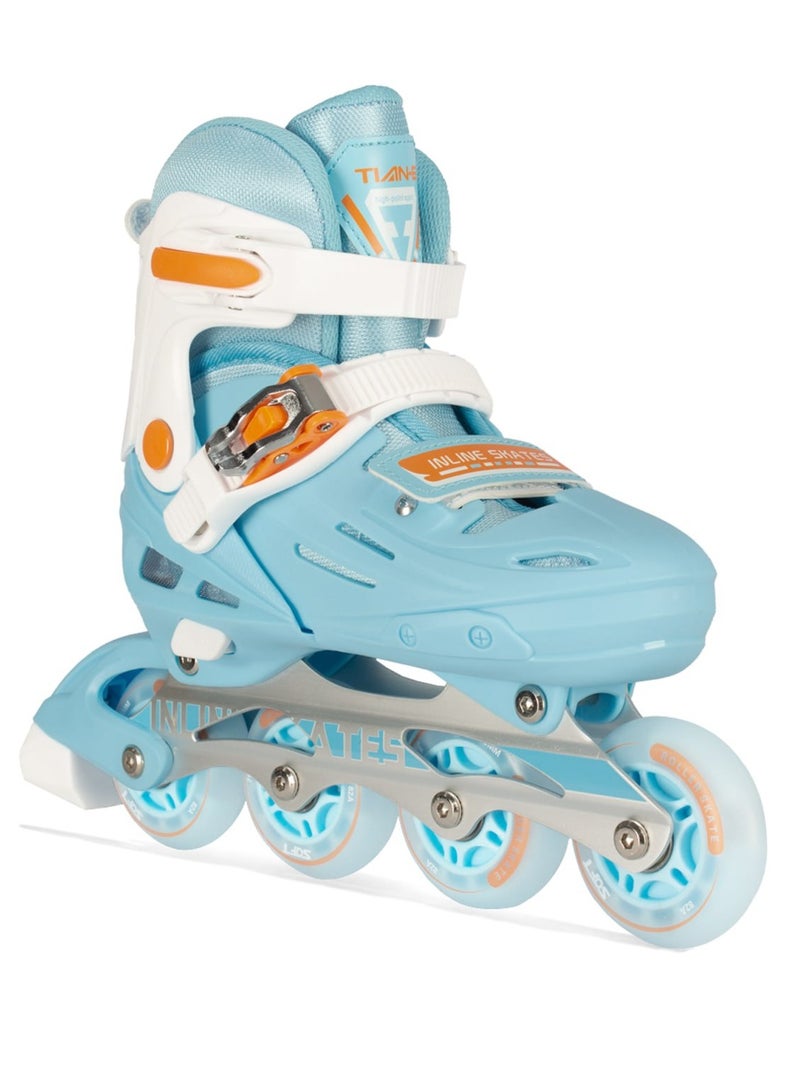 OVERS Teenager Adjustable Inline Skates Shoes with Luminous Lights Complete Set with Helmet and Protective Gear - Image 1