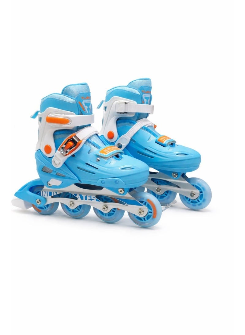 OVERS Teenager Adjustable Inline Skates Shoes with Luminous Lights Complete Set with Helmet and Protective Gear - Image 4