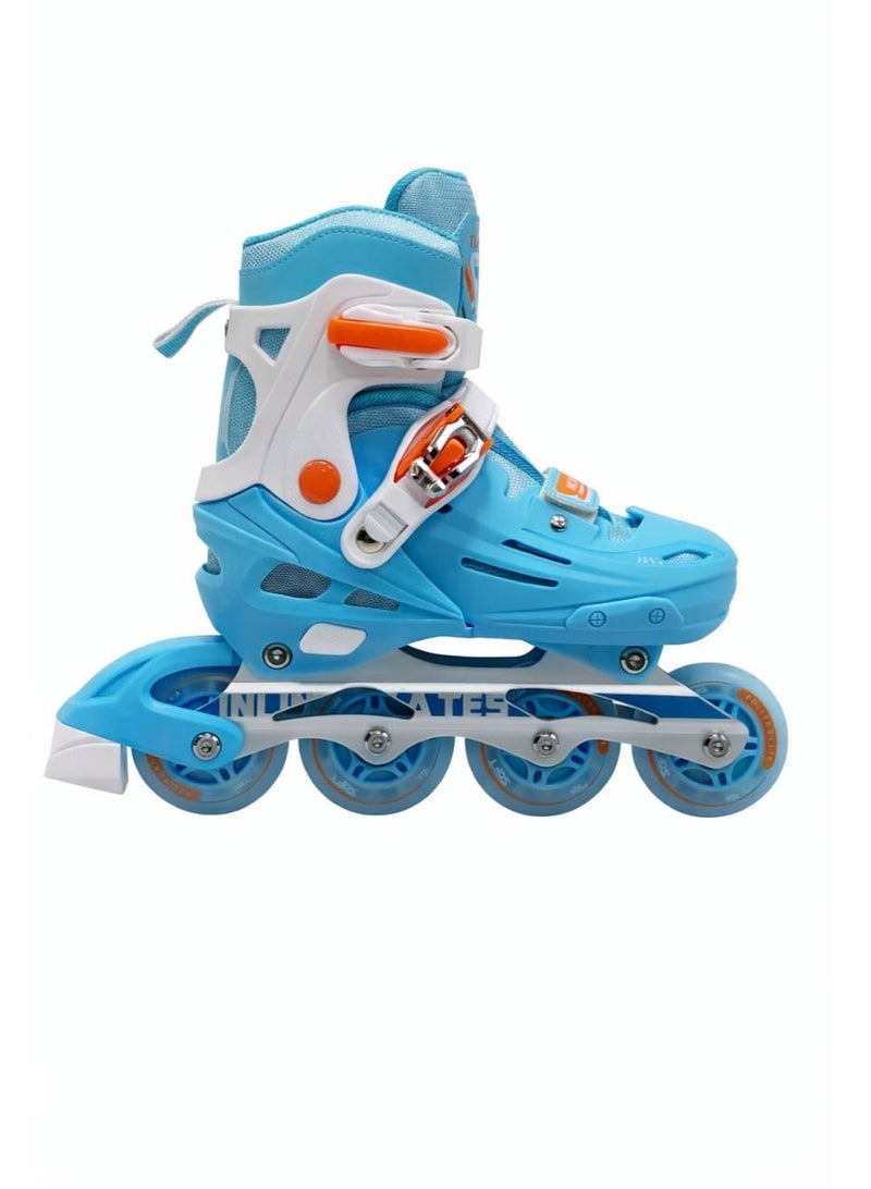 OVERS Teenager Adjustable Inline Skates Shoes with Luminous Lights Complete Set with Helmet and Protective Gear - Image 2