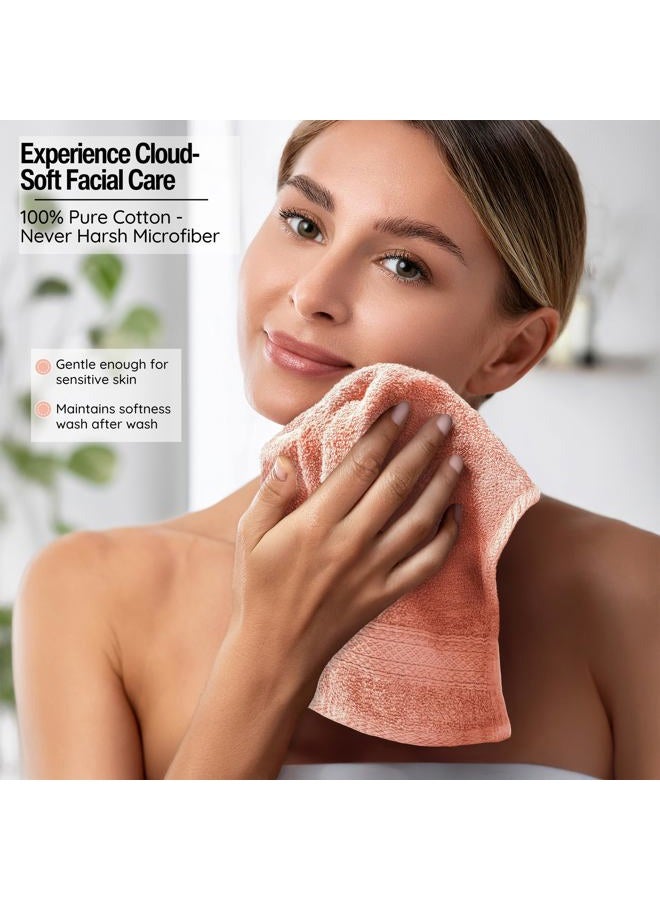 Living Fashions Luxurious Washcloths – Set of 12 – Size 13” x 13” – Thick Loop Pile Washcloth – Absorbent and Soft 100% Ring-Spun Cotton Wash Cloth – Lint Free Face Towel – Wash Cloths Perfect for Bathroom - Image 4