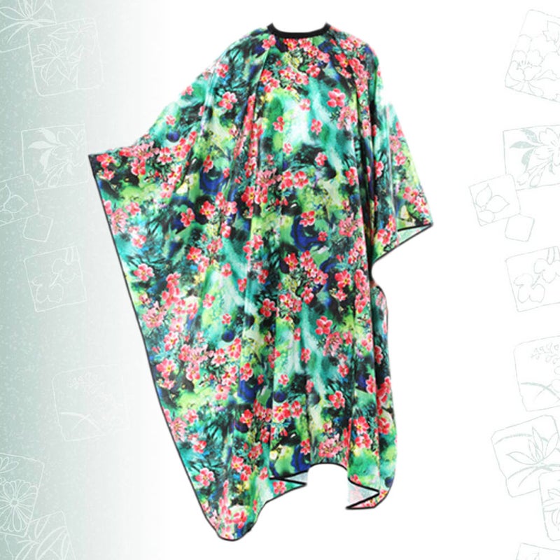 1PC Fashion Kimono Robe Bathrobe Nightgown Floral Pattern Robe for Home Spa Beauty Parlor Hair Salon Customer Service - Image 4