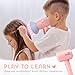 SMILESSKIDDO Hair Salon Toys for Girls Pretend Play Hair Styling Toy Set with Realistic Blow Dryer Hair Straightener Kids Beauty Play Set Including Curling Iron Brushes Storage Case - Image 4