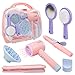 SMILESSKIDDO Hair Salon Toys for Girls Pretend Play Hair Styling Toy Set with Realistic Blow Dryer Hair Straightener Kids Beauty Play Set Including Curling Iron Brushes Storage Case - Image 2