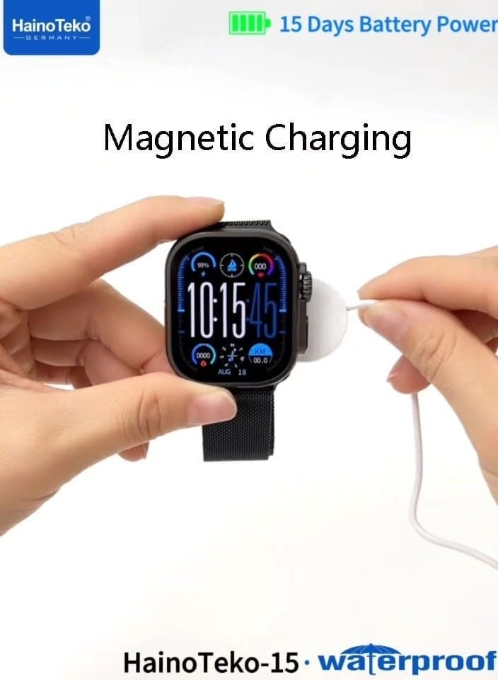 Haino Teko HainoTeko5: A German-designed, water-resistant smartwatch AMOLED display for high-quality viewing and up to 15 days of battery life Comes with three straps for a comfortable and versatile experience - Image 3