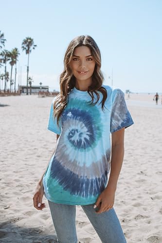 Colortone 100% Cotton Reactive Tie Dye T-Shirt for Women and Men, Medium, Earth - Image 3
