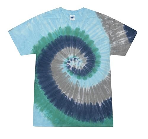 Colortone 100% Cotton Reactive Tie Dye T-Shirt for Women and Men, Medium, Earth - Image 2