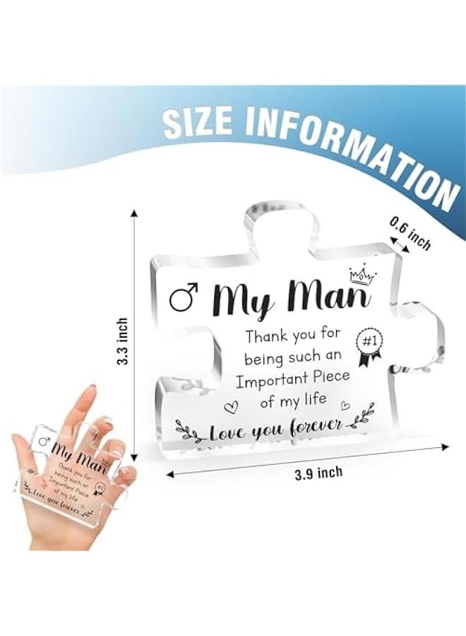 هدايا الأكريليك للاحتفال بالذكرى - لوحة بازل أكريليك، هدايا لرجلك، هدايا للصديق، هدايا للزوج، هدية للاحتفال بيومه، 3.3×3.9 بوصة. - Image 2