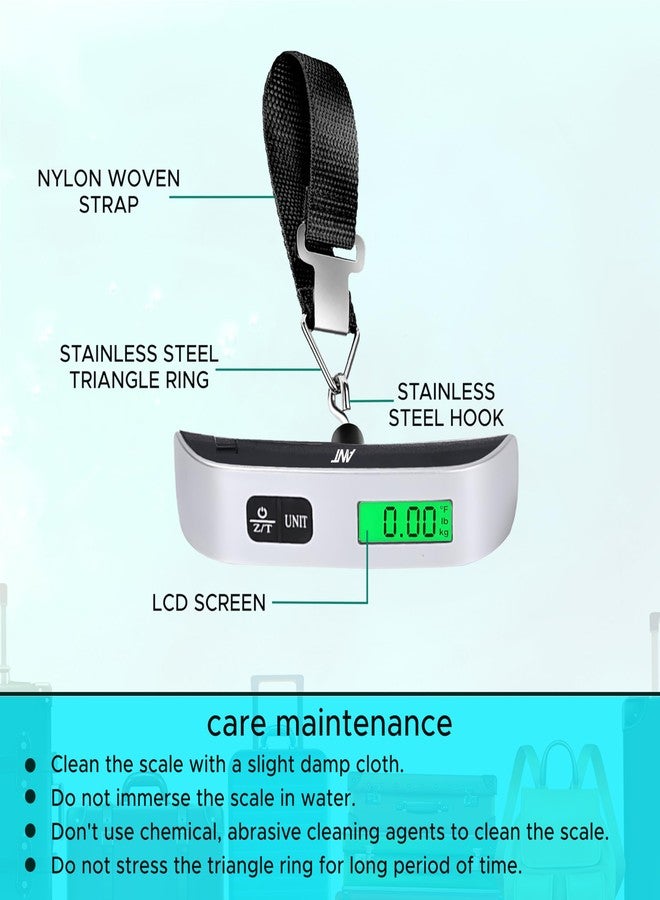 Ant Sigma 10 Portable Digital Luggage Scale 50kg/10g - LCD Display with Green Backlight Low Battery & Overload Alerts, KG/LB Switch, CR2032 Battery - Travel Baggage Weighing Tool - Image 2