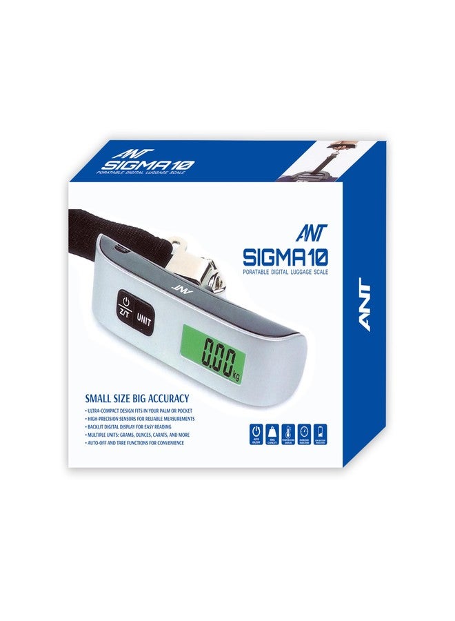 Ant Sigma 10 Portable Digital Luggage Scale 50kg/10g - LCD Display with Green Backlight Low Battery & Overload Alerts, KG/LB Switch, CR2032 Battery - Travel Baggage Weighing Tool - Image 5