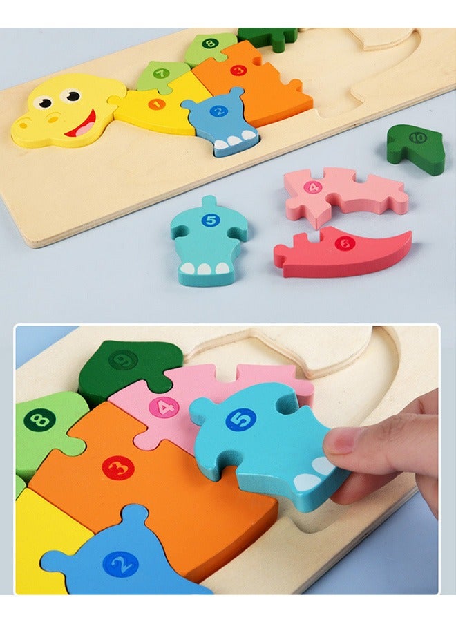 5 Wooden Puzzle Children's Toys Suitable for Children over 1 Year Old, Puzzle Learning Toys Suitable for Boys and Girls, Montessori Toys with Colored Shapes for Early Learning Education Gifts - Image 2