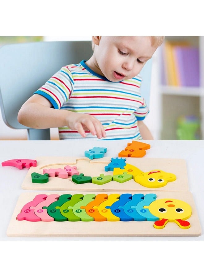 5 Wooden Puzzle Children's Toys Suitable for Children over 1 Year Old, Puzzle Learning Toys Suitable for Boys and Girls, Montessori Toys with Colored Shapes for Early Learning Education Gifts - Image 5