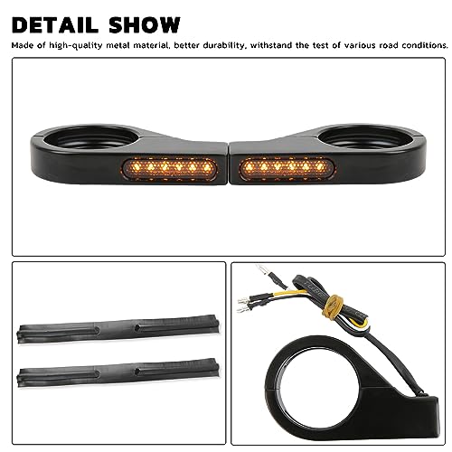 Rich Choices Motorcycle LED Turn Signal Light Indicators 40mm Front Fork Clamp Amber Lamp 12V Compatible with Honda Yamaha Harley Cruiser Bobber Chopper - Image 5