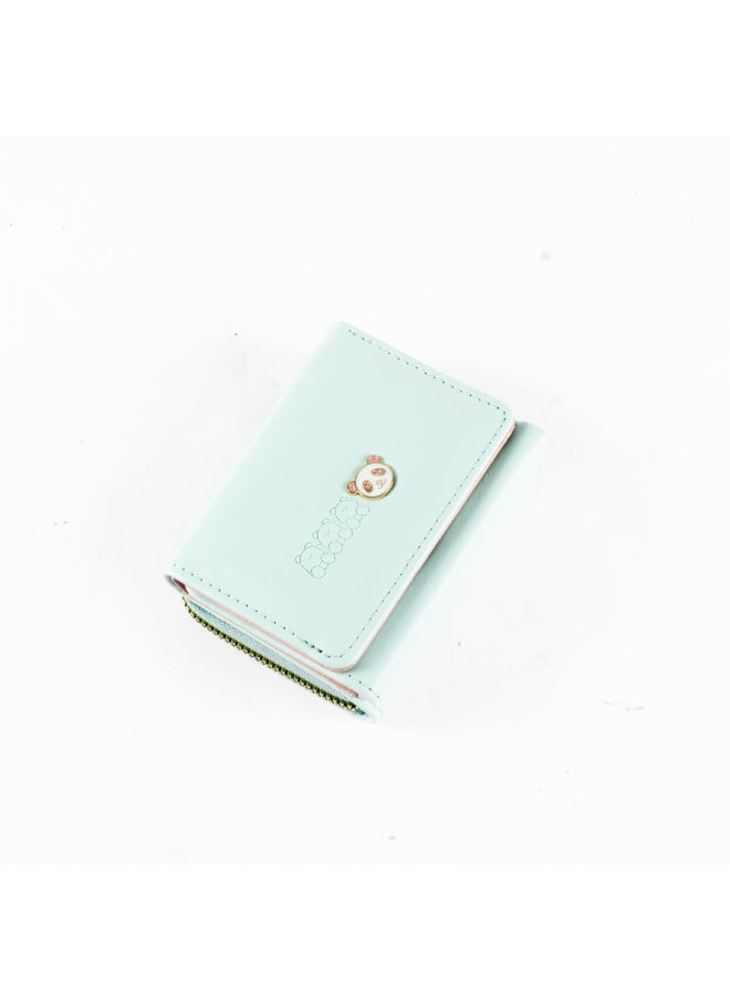 Generic Leather Flip Wallet & Card Holder with Multiple  Pockets and Zipped Pocket Mint  - Image 1