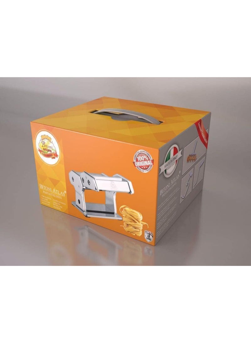 ماكينة صنع المكرونة من بيتوني إيطالية من أطلس مقاس 150 بوصة - من الفولاذ المقاوم للصدأ مع 3 بكرات لللازانيا والفيتوتشيني والتاولين - قطعة واحدة 80057820017661