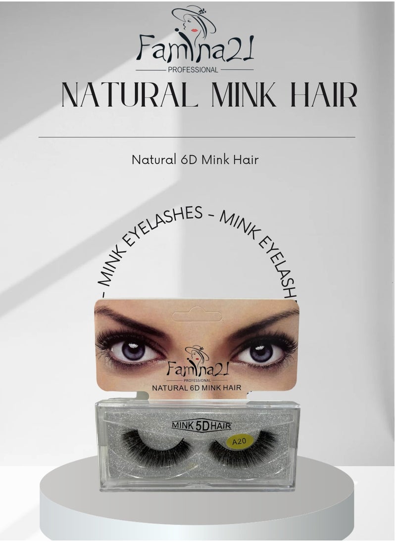 FAMINA21 Famina21 Natural 6D/5D Mink Hair Eyelashes - Set of 30 Models (A20)  - Image 2