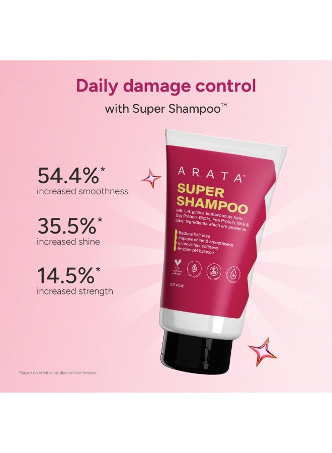 Arata Hair Care Gift Set for Men & Women | Shampoo Conditioner & Serum Trio | Reduces Breakage & Controls Frizz | Unisex Gift Set 230 ml - Image 4