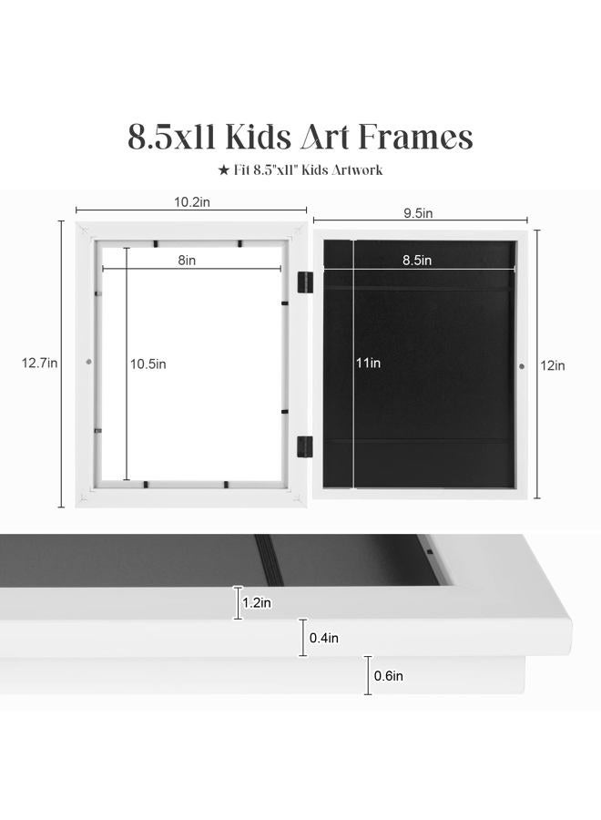 GULETHUN [2 Pack] kids art frames, front opening 8.5 x 11 inches, storage frames for kids artwork, wall storage frame, holds 50 pieces, for 3D picture, - Image 3