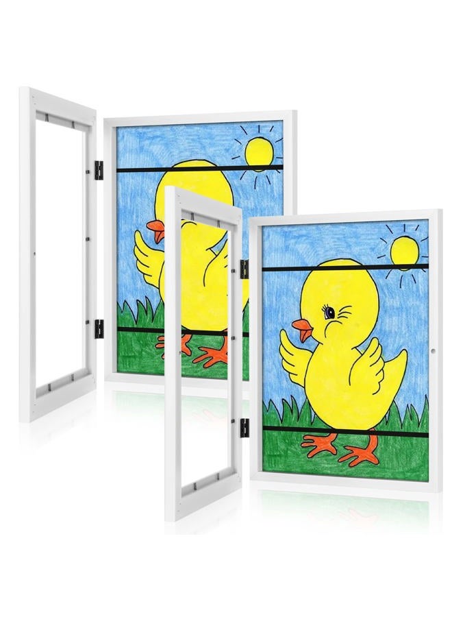 GULETHUN [2 Pack] kids art frames, front opening 8.5 x 11 inches, storage frames for kids artwork, wall storage frame, holds 50 pieces, for 3D picture, - Image 1