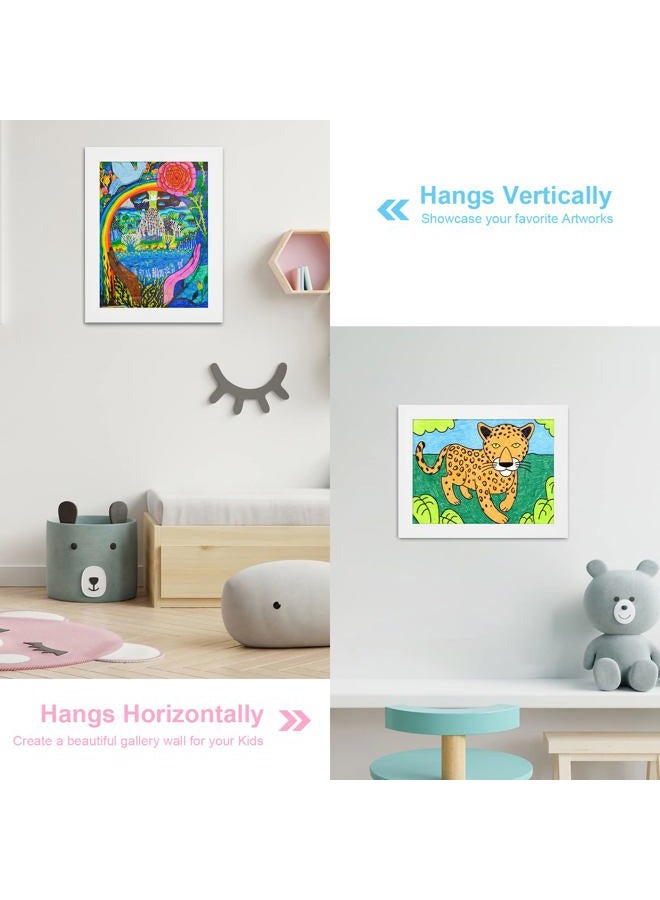 GULETHUN [2 Pack] kids art frames, front opening 8.5 x 11 inches, storage frames for kids artwork, wall storage frame, holds 50 pieces, for 3D picture, - Image 2