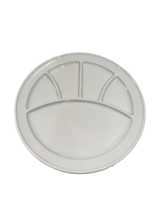 4-Place Divided Plates, Reusable Round Plates, Portion Control Divided Diet Plates.