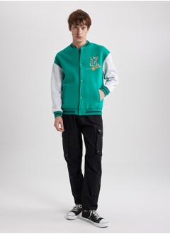 DeFacto Oversized Fit Varsity Jacket With Snap Button And Double Pocket  - Image 3